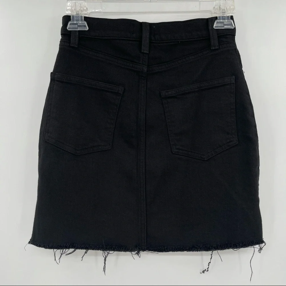 Wilfred Free‎ Tanit Denim Skirt Faded Black Raw Hem
